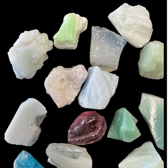 Art Glass Cullet Glowing Manganese Uranium Glass Bulk Assortment 3 LBS #5GA3 - Picture 6 of 10